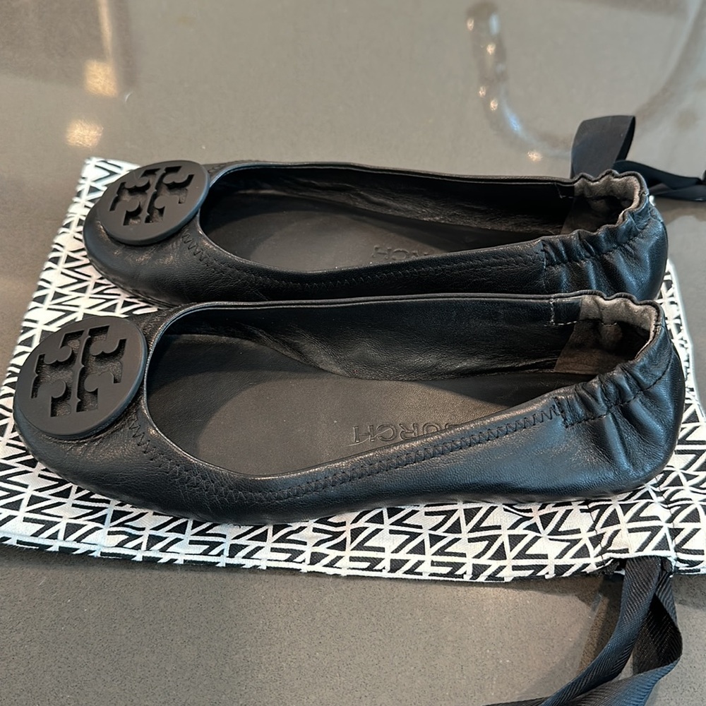 Tory Burch MINNIE TRAVEL BALLET flats - black size 6.5 - Picture 5 of 5